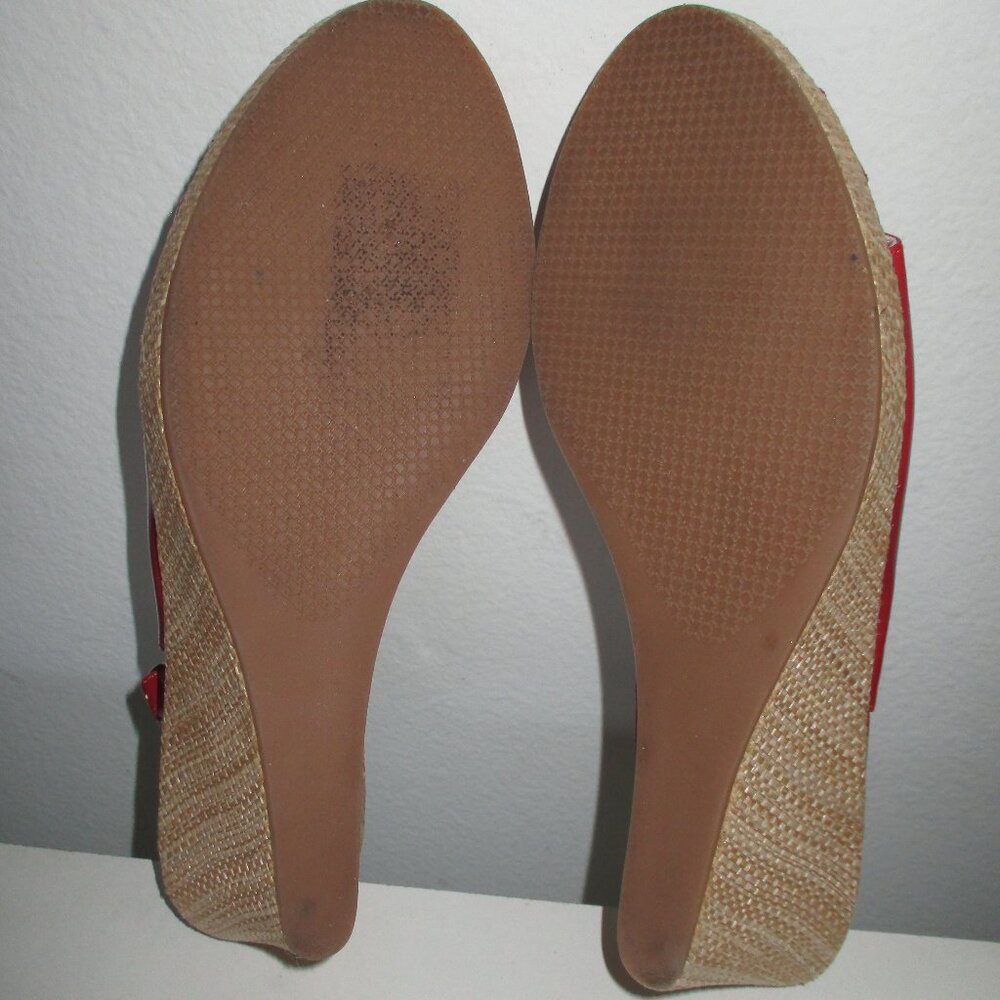 Tommy Hilfiger Chevella Womens Red Jute Slingback 2" Open-toe Wedge NWOB-Size 9M - Picture 9 of 9